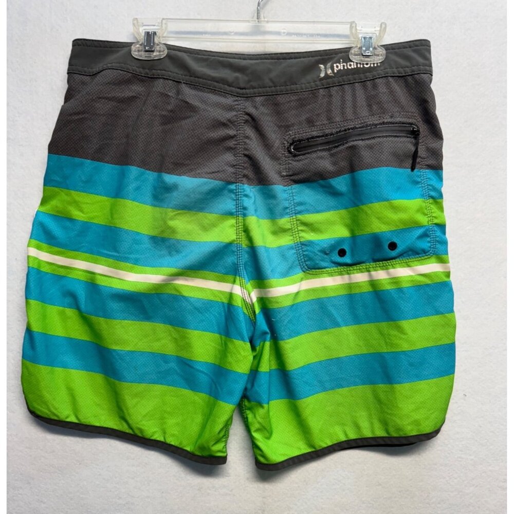 Hurley Phantom Mens Board Shorts Size 34 Gray/Green/Blue Polyester Surfwear - Picture 10 of 10